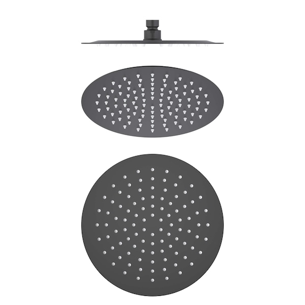 Kibi Circular 10 Metal Ultra Thin Profile Rain Shower Head 1.75 GPM - Matte Black SH1001MB - main